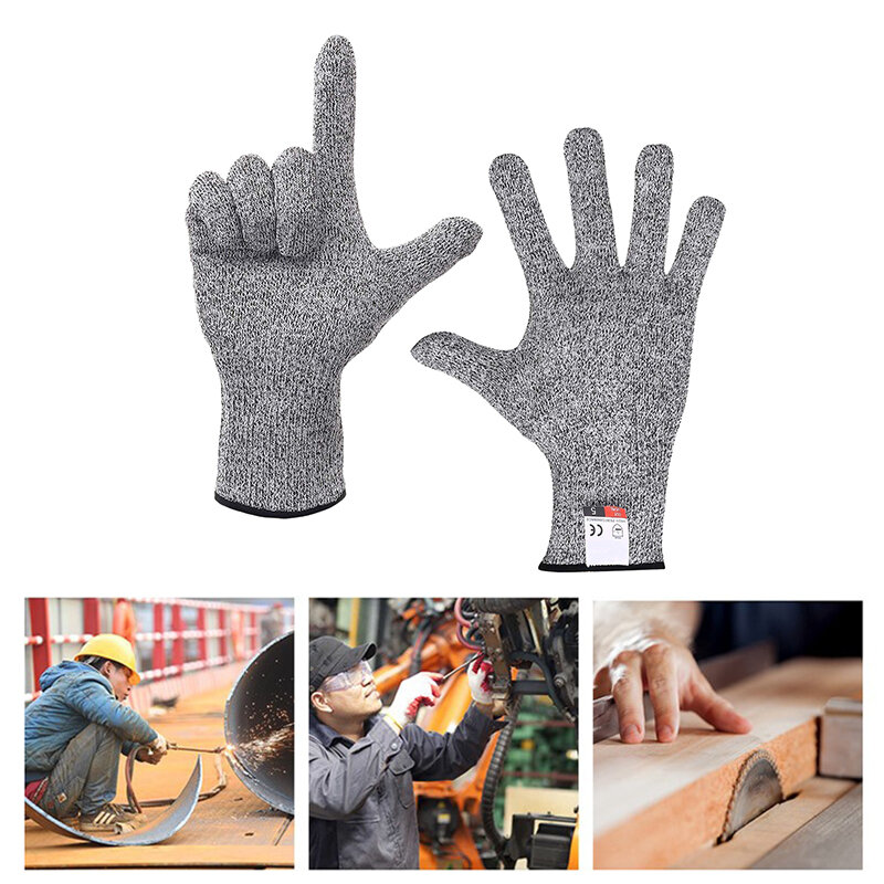 Grade 5 Safety Anti Cutting Gloves Kitchen HPPE Anti Scratch Glass Wood Cutting Safety Protectio Horticulturist Protector Gloves