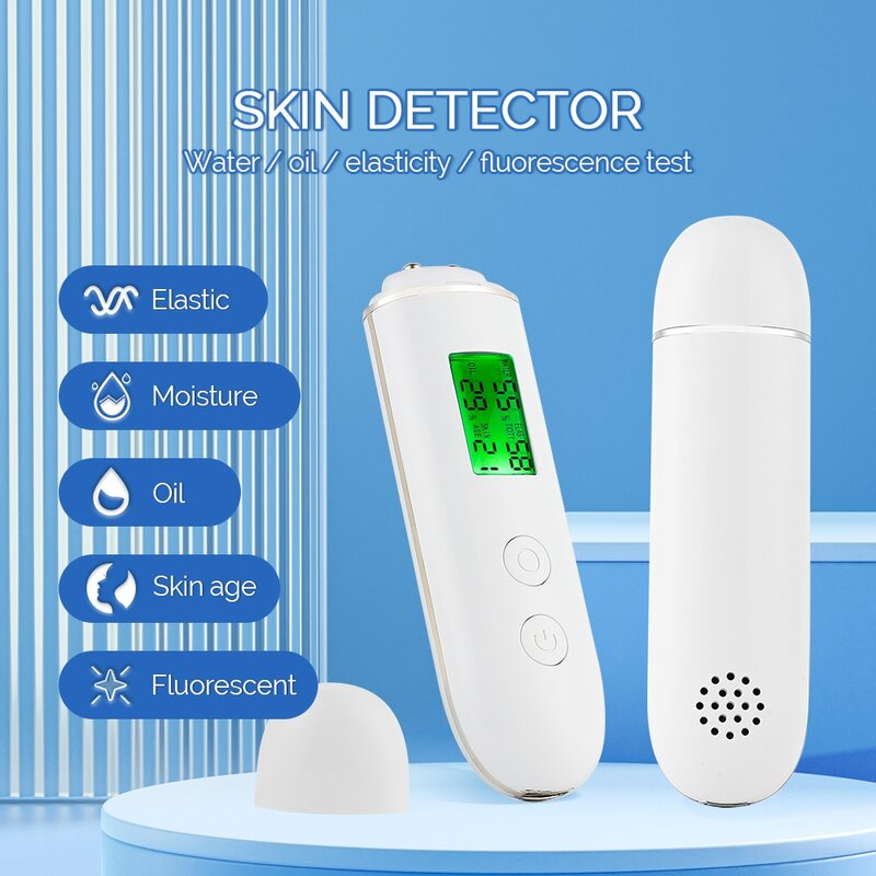 Analizador de piel inteligente, probador de aceite de agua, pantalla LCD, medidor de humedad Facial, Detector de agentes fluorescentes