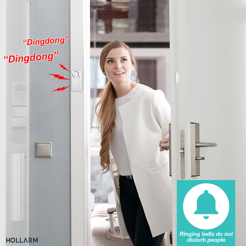 Hollarm – capteur d'ouverture de porte sans fil, alarme de retard de porte, antivol, alarme de sécurité pour réfrigérateur