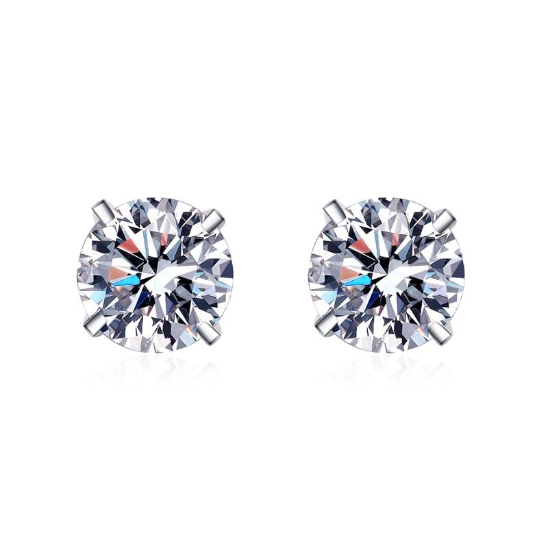 Moissanite espumante brincos de diamante para mulheres, Ins Style, PT950 Platinum, Real 0.6, 1, 2CT, joias de luxo finas para casamento