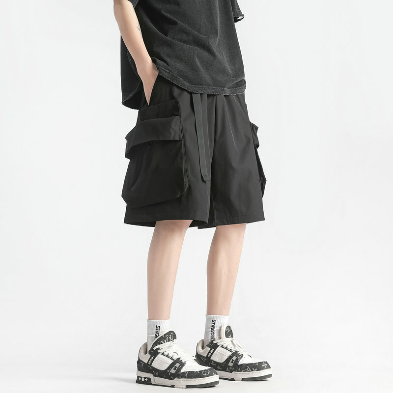 Шорты-карго мужские/женские до колена, модные короткие штаны в стиле Харадзюку, с боковым карманом, в стиле хип-хоп, уличная одежда, лето