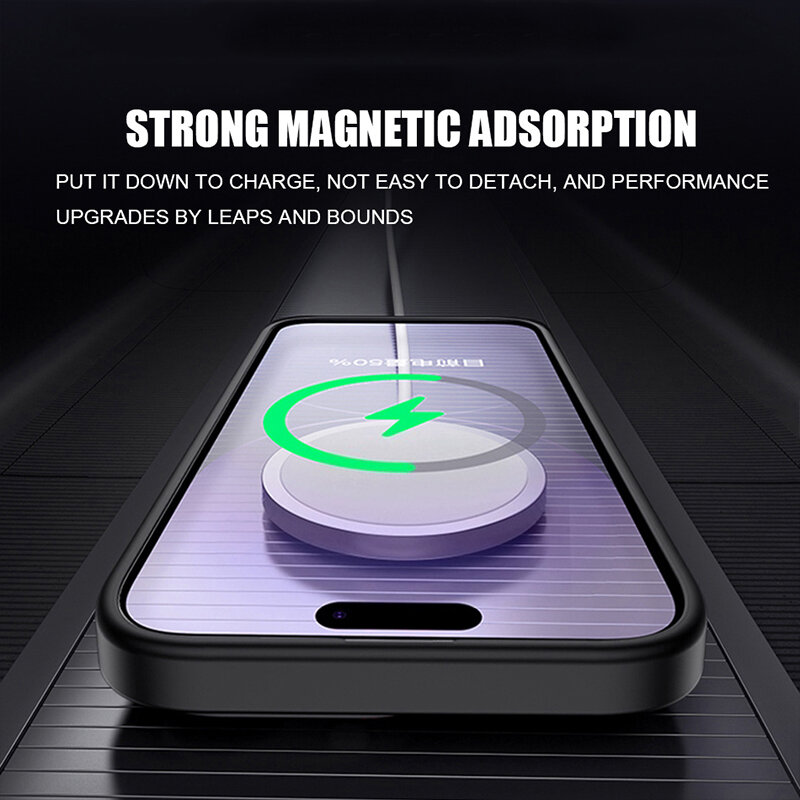 Armure Translucide de Charge Sans Fil 256, Coque Magnétique de Haute Qualité pour iPhone 15, 14, 13, 11, 12 Pro Max, 14 Plus, Magsafe