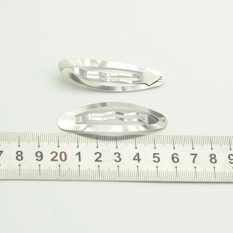 30-100PCS 3cm 4cm 5cm 6cm 7cm 8cm Silver Oval Metal  Snap Hair Clips Plain Hairpins For Handmade Hair Accessories
