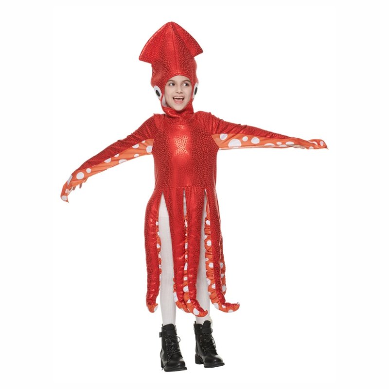 2022 костюмы осьминога-кальмара, детский празднивечерние для косплея на Хэллоуин, мультяшный костюм для анимационного шоу, платье, одежда