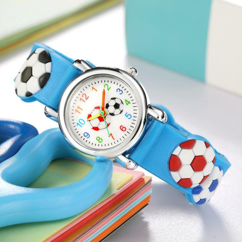 Montre-bracelet pour enfants, motif de Football 3D, dessin animé, pour garçons et filles, horloge à Quartz, cadeau pour écoliers