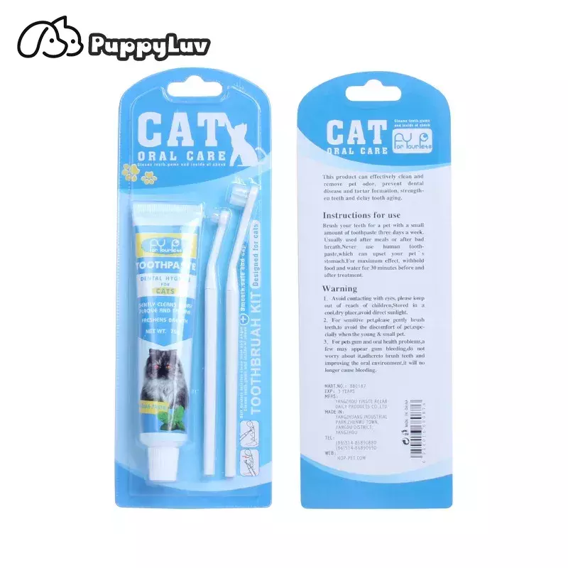 Cepillo de dientes de vainilla para gato, conjunto de pasta dental para limpieza de boca, accesorios para mascotas pequeñas y medianas, suministros para mascotas, 2023