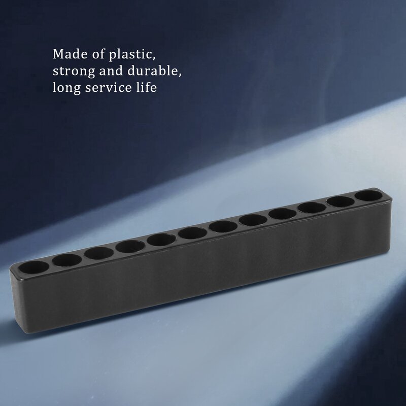 Caja de soporte de brocas para destornillador, 10 piezas, 12 agujeros, Bloque Negro para MANGO de seis ángulos de 6,35mm