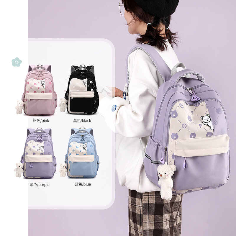 Mochila escolar Kawaii para niñas, bonita mochila escolar impermeable para adolescentes, bolso de hombro de viaje para estudiantes universitarios, alta calidad, 100%