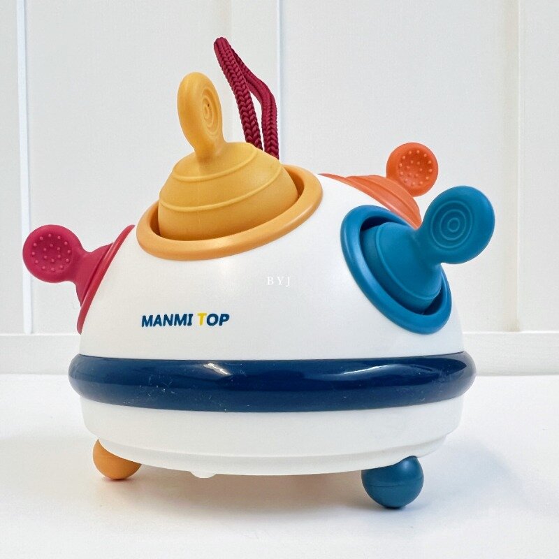 Zabawki dla dzieci 6 12 miesięcy piłka sensoryczna grzechotki dla dzieci piłka aktywności niemowlę chwyć Spin grzechotka edukacyjne silikonowe gryzaki dla niemowląt