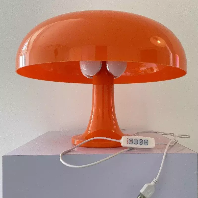 Moderne Eenvoudige Led Oranje Witte Champignon Tafellamp Internationale Designer Slaapkamer Bed Sfeer Decoratie Tafellamp