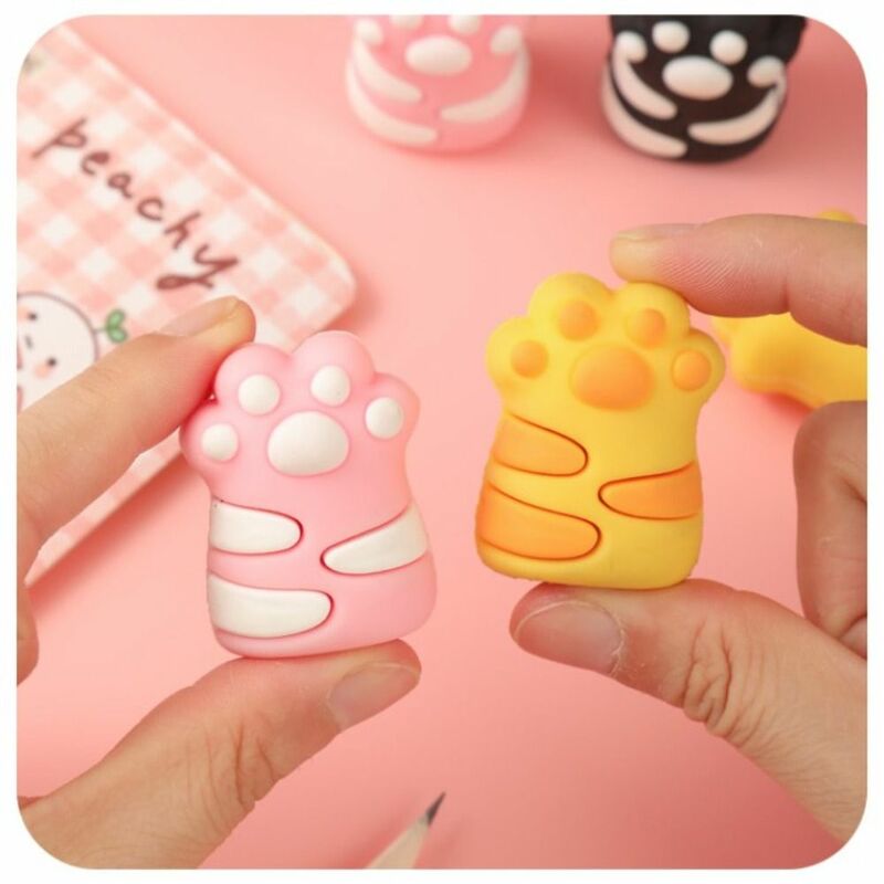 Single Hole Manual Pencil Sharpener Mini Cat Paw Shaped Sketching Pencil Cutter Drawing PVC Pencil Cutting Tools Stationery