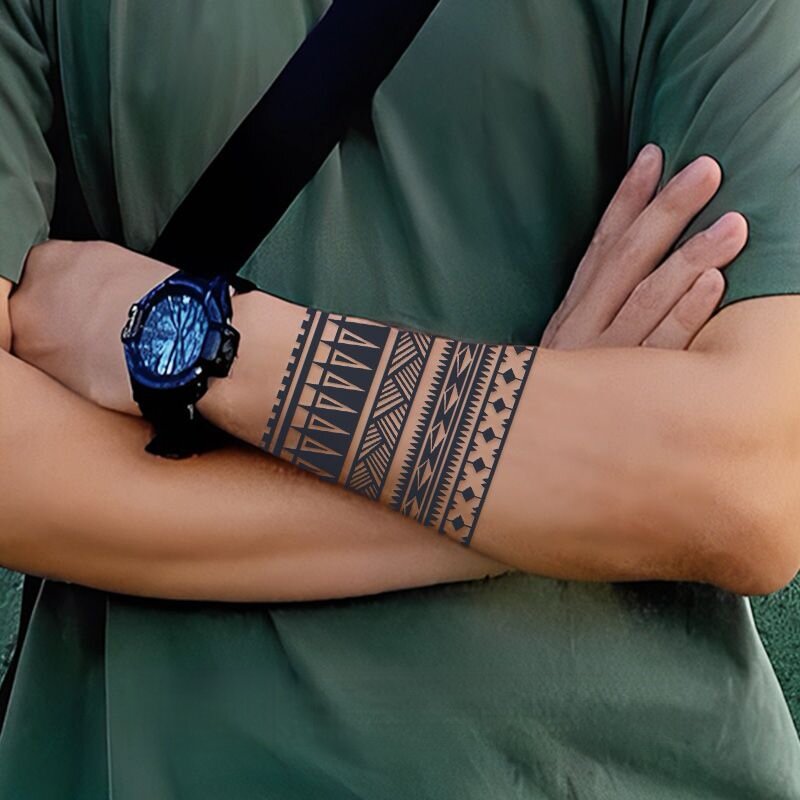 Totem Ring Pflanzliche Saft Temporäre Tattoo Aufkleber Wasserdicht Semi-permanent Art Gefälschte Tattoo Männer Frauen Arm Bein Aufkleber Faux tatouage