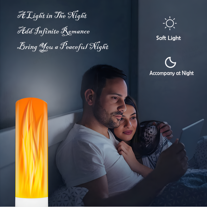 USB LED Atmosphere Light Flame Flashing Candle Lights Book Lamp for Power Bank Camping Lighting Cigarette Lighter Effect Light