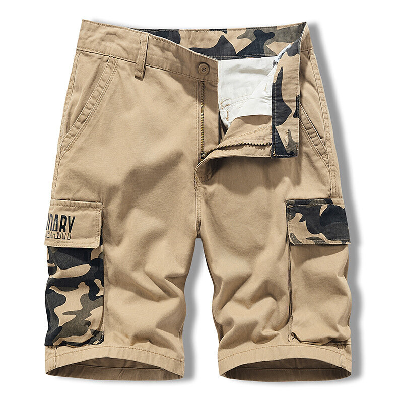 Shorts trabalho dos homens moda bolsos múltiplos para acampar e shorts de carga ao ar livre