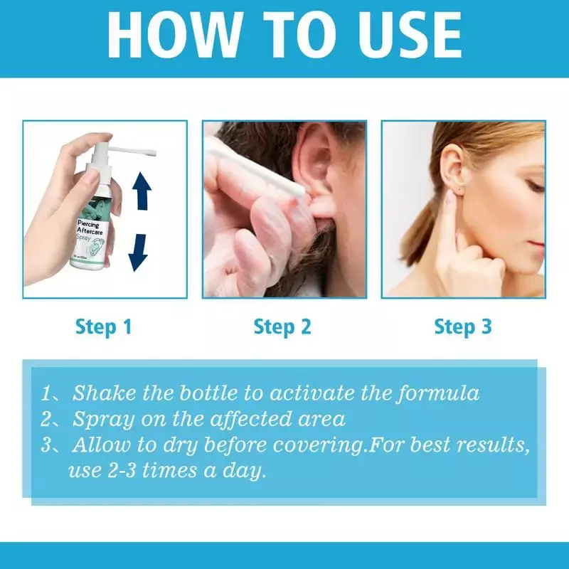 정리Piercing Aftercare Spray | Effective Earring Cleaning Solution Cleaning Supplies To Cleanse and Soothe Swelling Irritated Skin