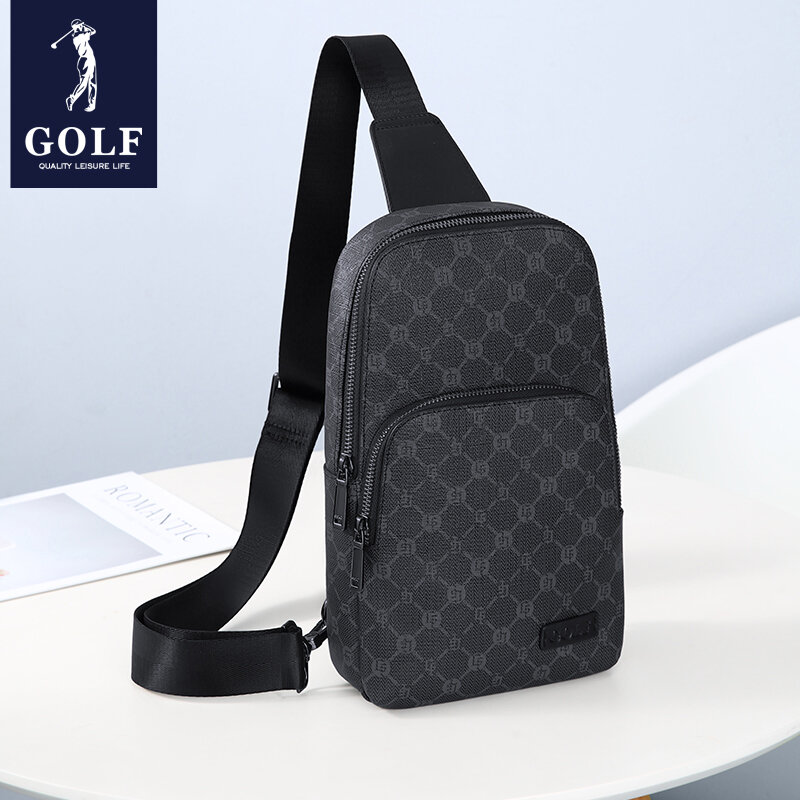 Bolsa tiracolo de golfe de grande capacidade, bolsa masculina de ombro e peito, mochila casual elegante e simples, nova