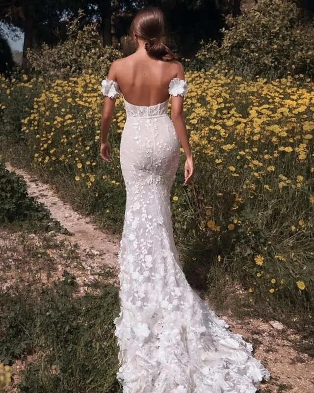 Gaun pernikahan yang indah gaun pengantin antik gaun applique renda tanpa lengan jubah Tulle Backless tanpa lengan Vestidos De Novia 2024