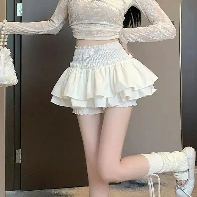 Hochwertige süße geschwollene Rock Mädchen elegante weibliche Design Falten Minirock koreanischen Stil Mode hohe Taille süße Aline Rock neu