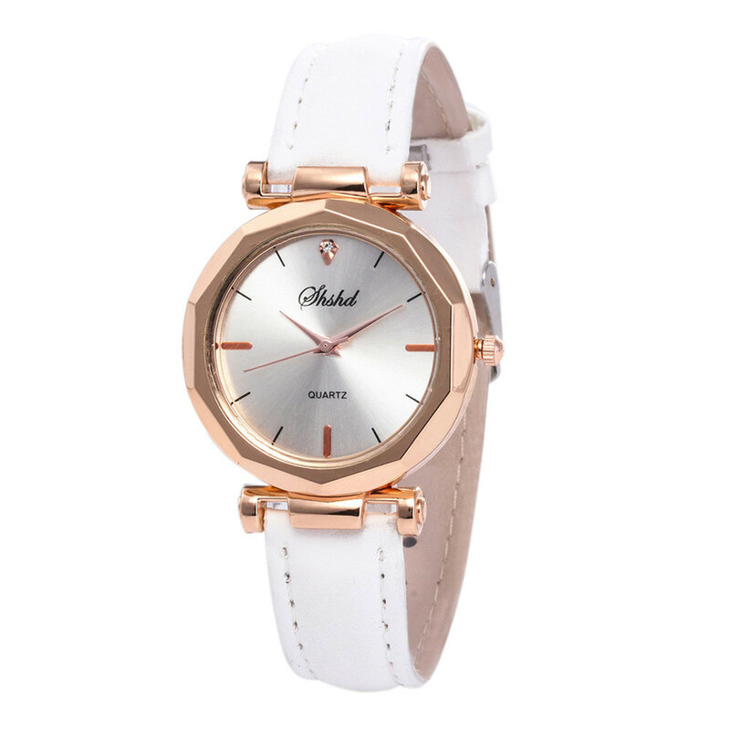 Mode Frauen Uhr klassisches Leder armband rundes Zifferblatt einfache Quarz Armbanduhr täglich kausalen Datum Kleidung passende Uhr