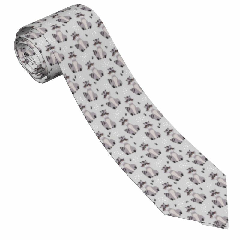 Corbata clásica ajustada de mapache para hombre, corbatas lindas, cuello estrecho, corbata informal delgada, accesorios de regalo