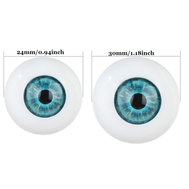 파란색 갈색 녹색 인형 아크릴 눈 인형, BJD 인형 제작, DIY 눈 액세서리, 안전 인형 동물 부품, 24mm, 30mm