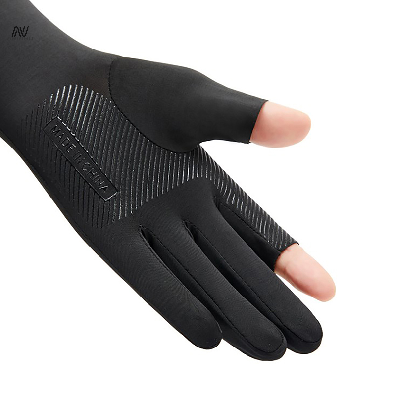 Men's Fishing Sunscreen Arm Sleeves Summer Ice Silk Elastic UV Protection Sleeves Gloves Outdoor Cycling Sleeves