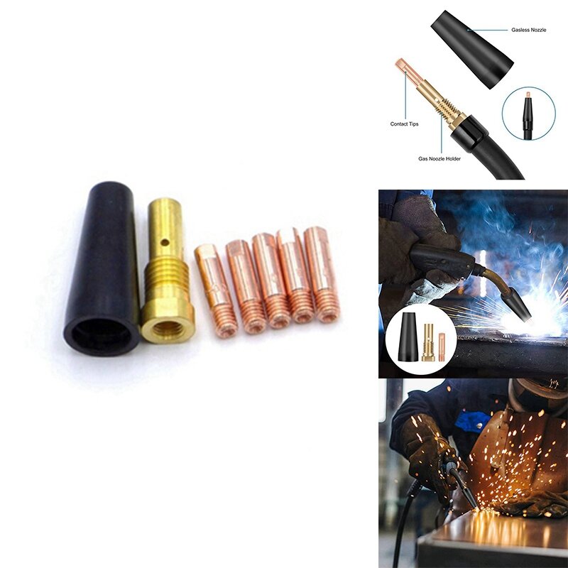 7Pcs/Set Gasless Nozzle Tips For FC90 Flux-Cored Wire Feed FC90 MIG Welder Welding Tools