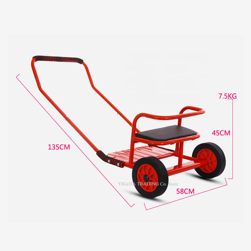 Kindergarten Children's Trolley Toy Can Load 100KG, Baby Tricycle Suit For 3-10 Ages, Rubber Wheel Kids Rickshaw