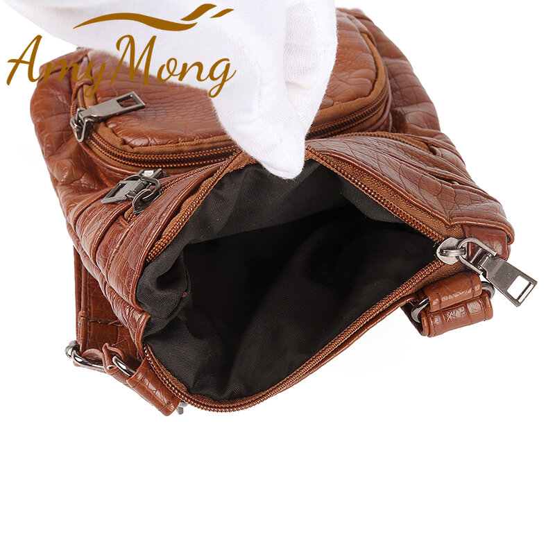 Bolsa de ombro retrô com aba feminina, bolsos múltiplos, bolsa casual, bolsa tiracolo feminina, bolsa de luxo, na moda