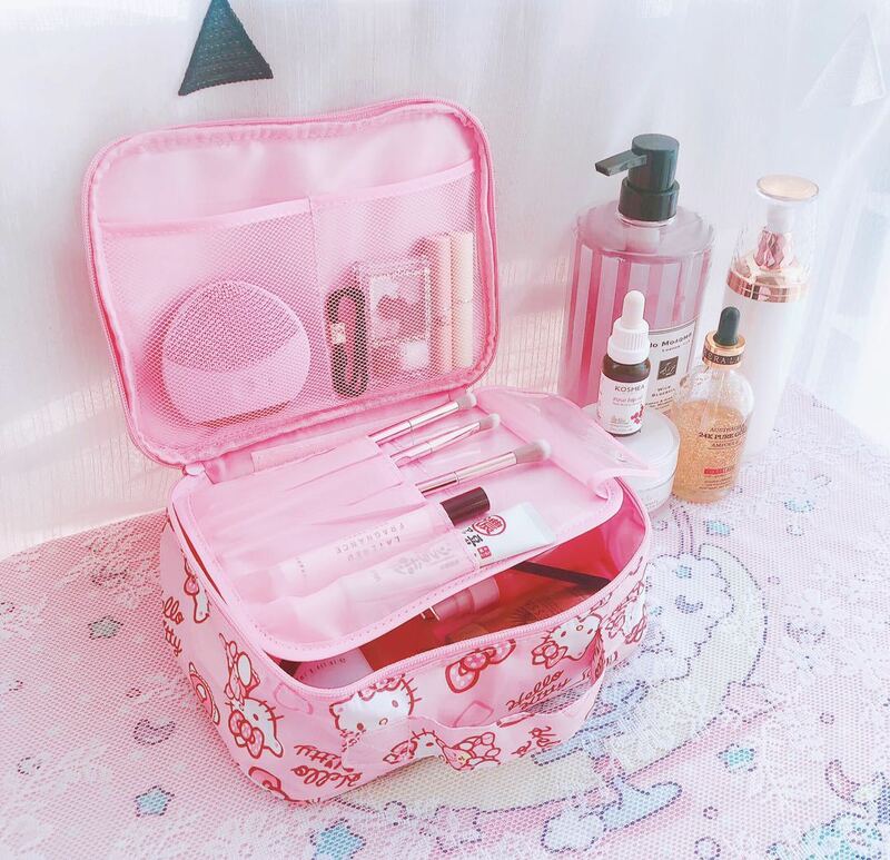 Hello Kitty women fashion cartoon Waterproof Cosmetic Bag Travel Bag Toiletry Bag Storage Bag Organizer Beauty Case