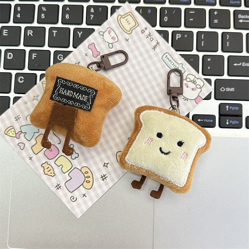Chleb tostowy wisiorek urocza kreskówka pluszowa mała figurka dekoracja torby Kawaii kreatywny wyraz miły prezent