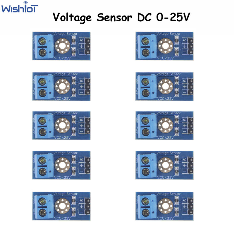 10ชิ้น DC 0-25V แผงเซ็นเซอร์โมดูลแรงดันไฟฟ้ามาตรฐานทดสอบอิฐอิเล็กทรอนิกส์หุ่นยนต์อัจฉริยะสำหรับสมาร์ทของตกแต่งงานปาร์ตี้ Arduino