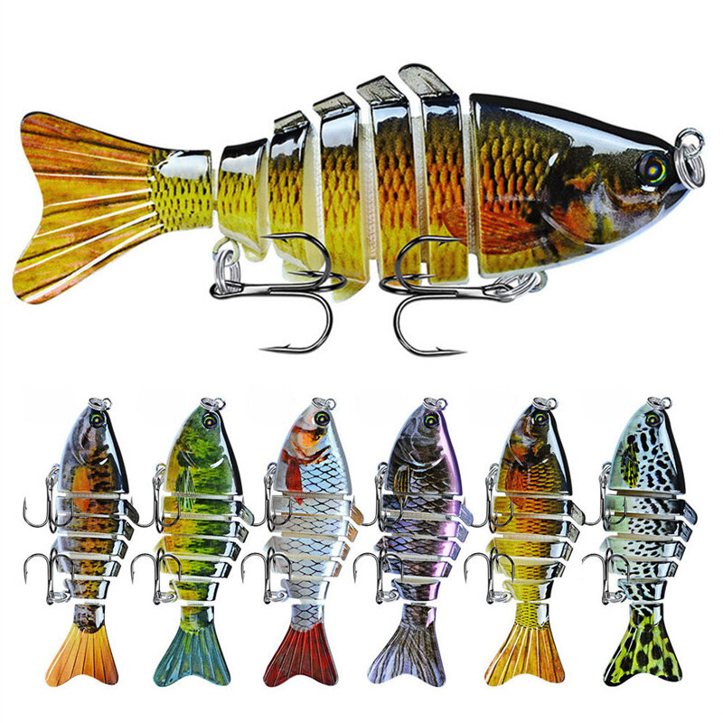 Plastic Luya Bait Fishing Lures 10cm/15.5g Artificial Multi 7 Sections Hard Bait Trolling Pike Carp Fishing Tools Accessories