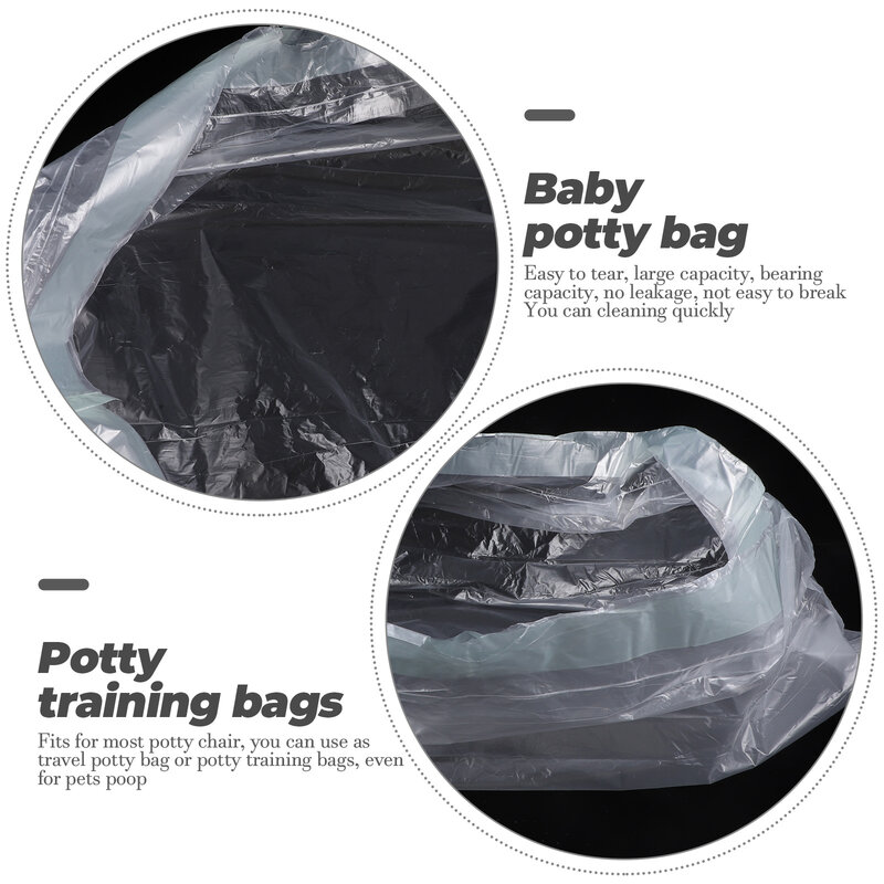 Bolsa desechable con cordón para caca de bebé, bolsas de viaje para pañales, entrenamiento, inodoro portátil, 100 piezas