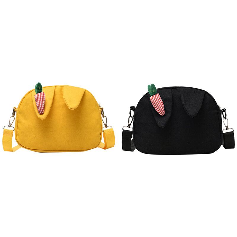 Fashion Lady Solid Color Canvas Bag Eat Radish Cute Shoulder Bag Wild Portable Messenger Bag Student Bag Summer