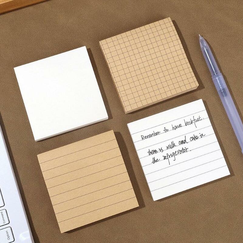 80 Sheets Simplicity Kraft Paper Memo Pad Tearable School Office Sticky Stationery Supplies Self-adhesive Student Notes P7X4