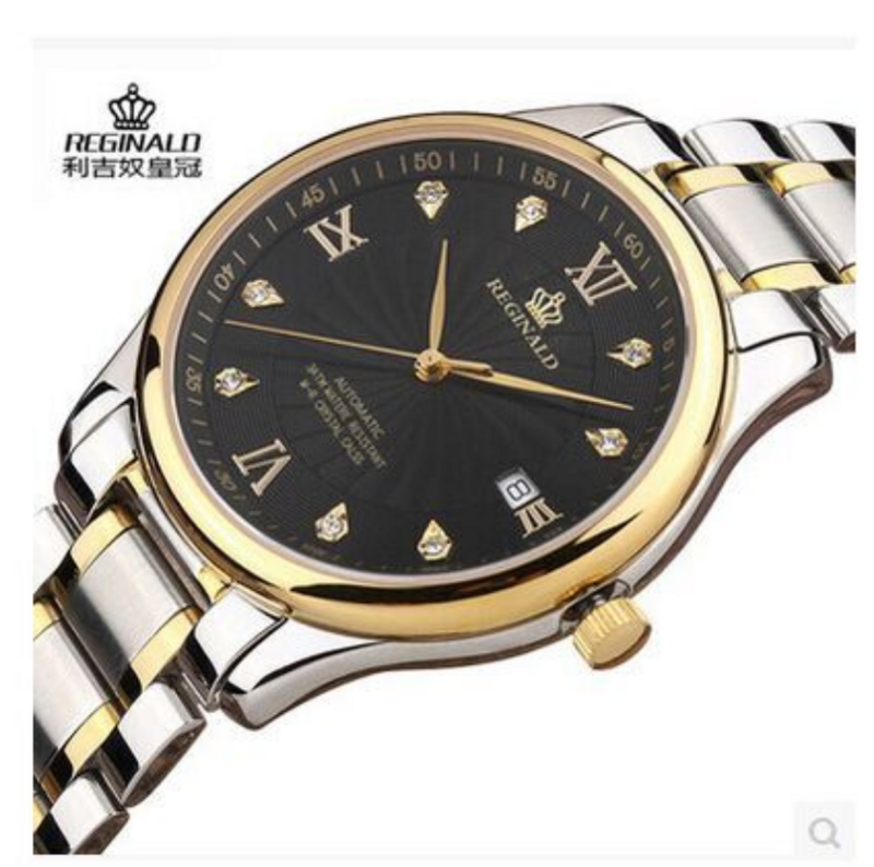 Reginald relógio masculino casual negócios relógios 316l aço inoxidável data automática relógios de quartzo reloj hombre relogio masculino
