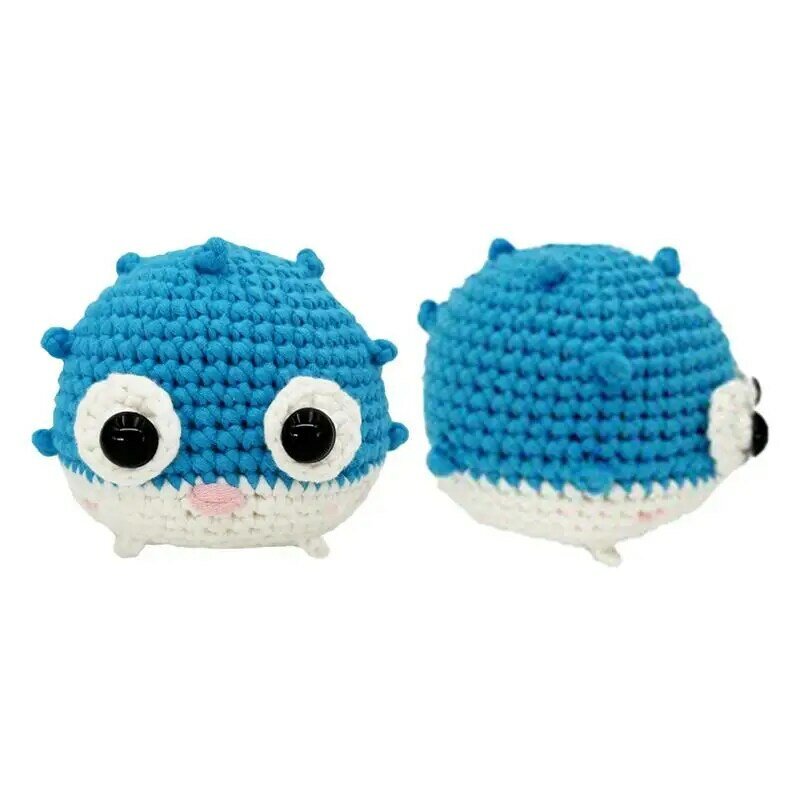 DIY Crochet Animals DIY Crochet Blowfish Kit Beginner Crochet Tools Portable Crochet Animal Starter Kit With Simple Crochet Tool