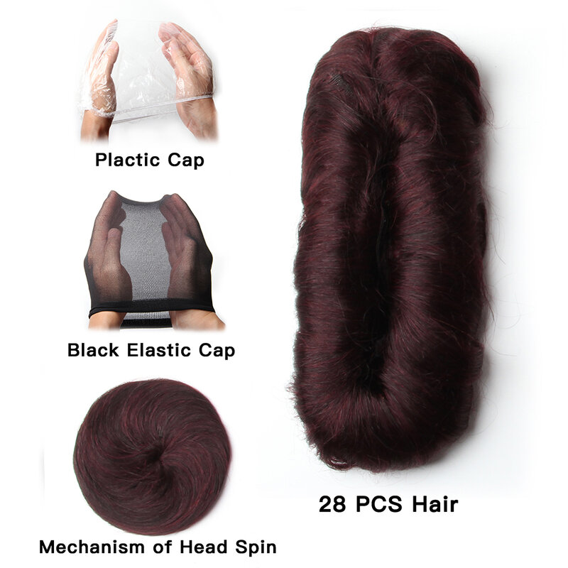 Pacotes curtos do cabelo humano com fechamento para mulheres, extensões do cabelo de Ombre, cabelo encaracolado brasileiro, fechamento