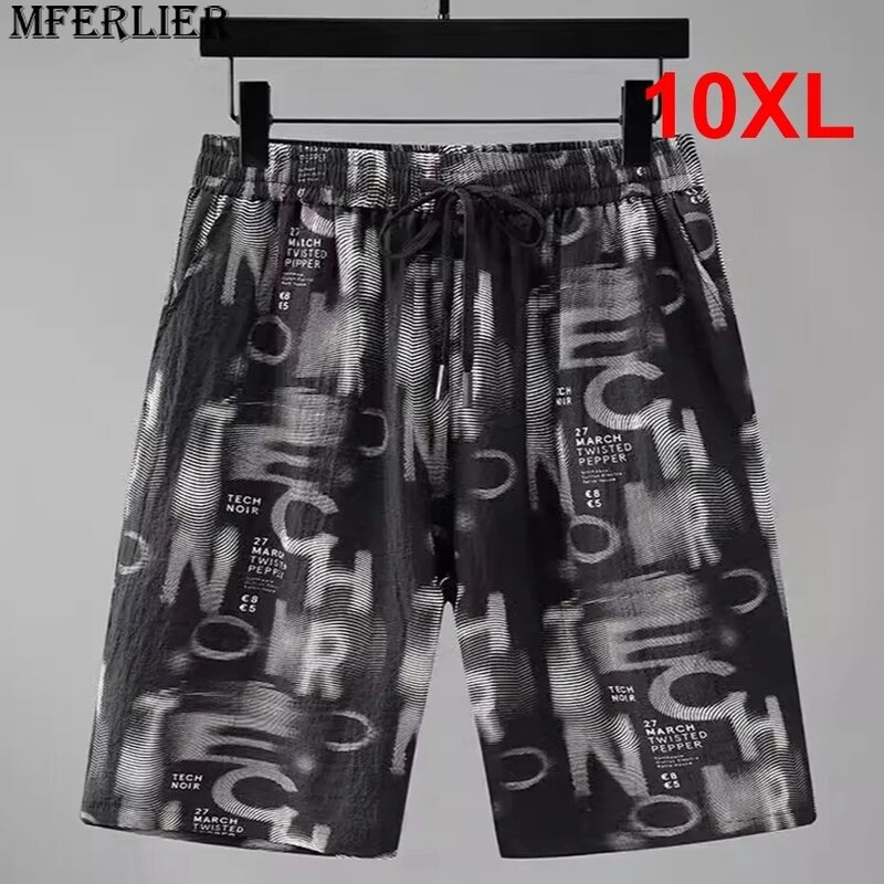 Shorts de praia Graffiti Cool masculino, calça curta carta casual, fundo grande, moda verão, plus size, 10XL