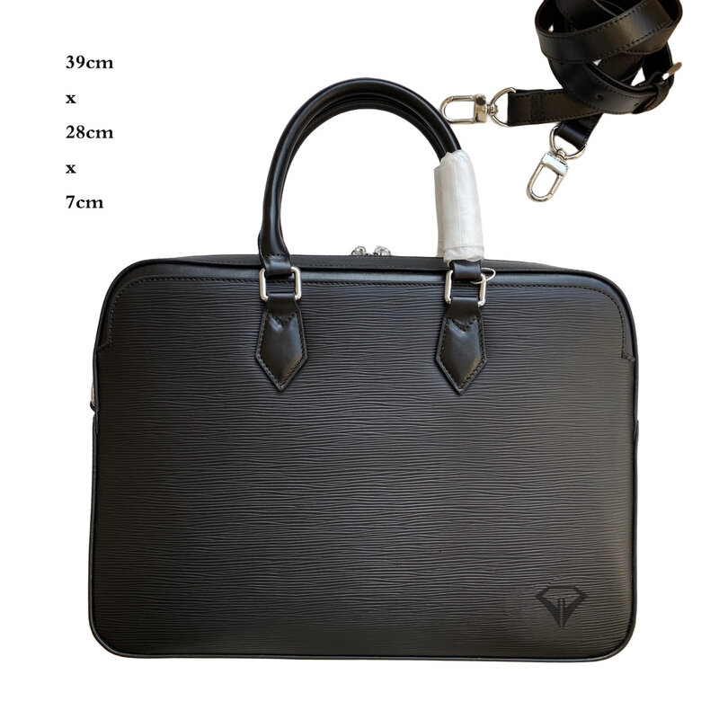 กระเป๋าเอกสารนักธุรกิจผู้ชาย15นิ้วกระเป๋าพาดลำตัวกันน้ำความจุสูงแล็ปท็อปแบบถือ