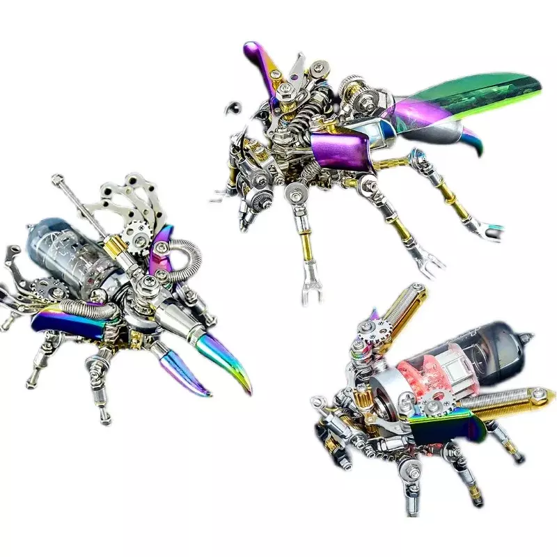 3D Puzzles Firefly Wasp Model Kit DIY Metal Assembly Mechanical lnsect Animals Toy For Kids Adults Gift Home