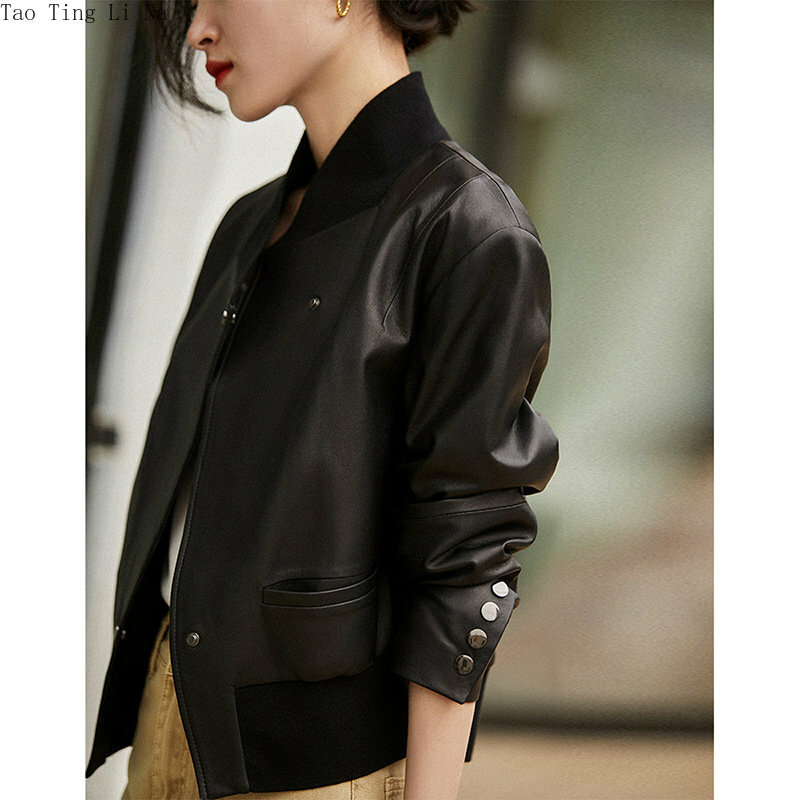 Free Shipping Women New Genuine Sheep Leather Jacket Real Matte Sheep Leather Coat One Piece Promotion