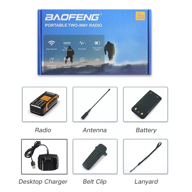 Baofeng-Walkie Talkies UV, Longo alcance, 10km, À prova d'água, Rádio bidirecional, 10W, VHF, Banda UHF, USB, Tipo C, Atualização de UV-5R, UV 16 Pro