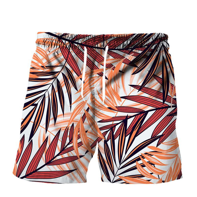 Пляжные шорты для отпуска Гаваи для мужчин, повседневные короткие штаны, бандажные спортивные шорты с 3D принтом цветов, купальник, плавки, шорты