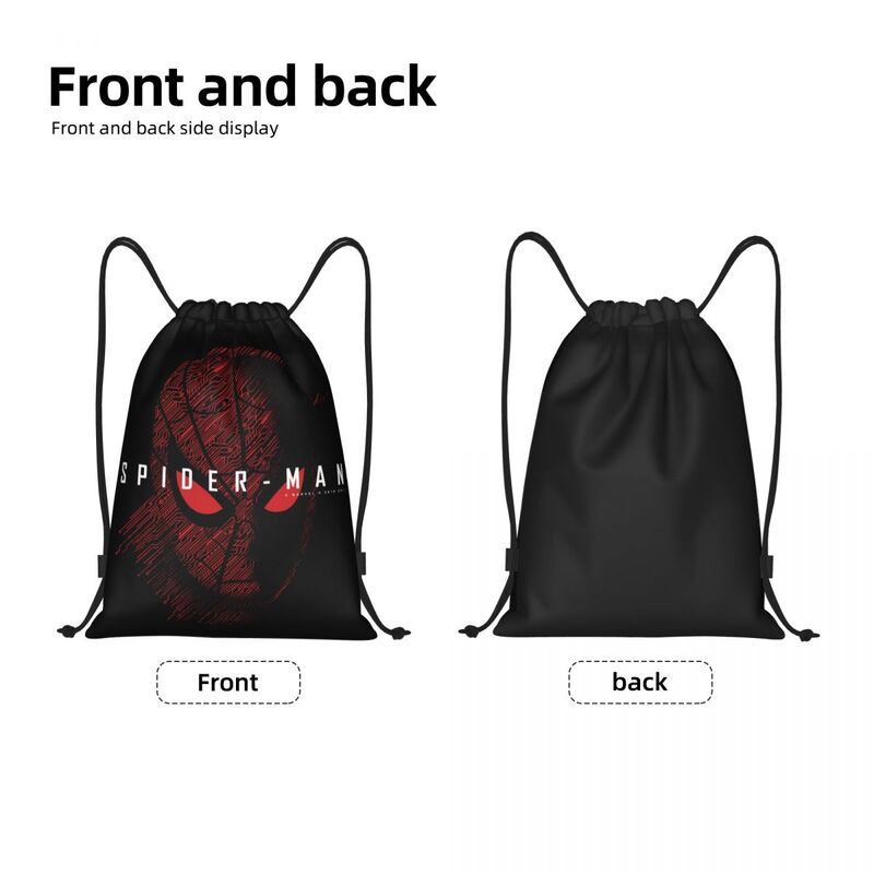 Custom Spider Man Drawstring Bag Men Women Portable Sports Gym Sackpack Training Storage Backpacks