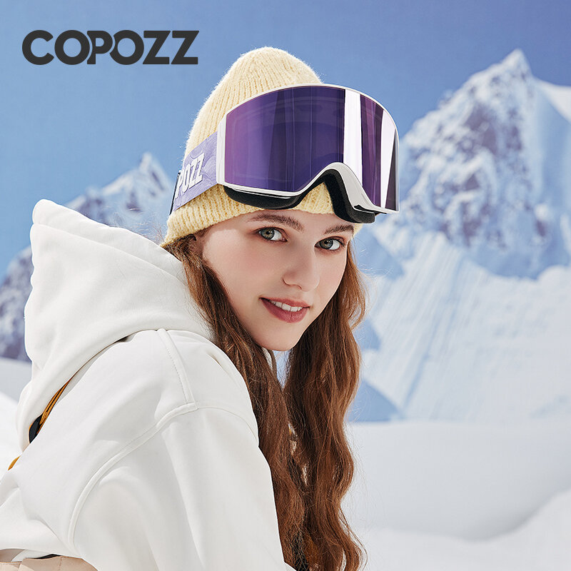 COPOZZ-Gafas de esquí magnéticas para hombre y mujer, lentes de cambio rápido, protección UV400, antivaho, para Snowboard, con dos opciones