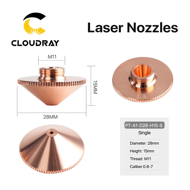Cloudray 10 teile/los Laser düse Einzels chicht durchmesser 28mm Kaliber 0,8-6,0mm für Precitec wsx Faserlaser-Schneidkopf