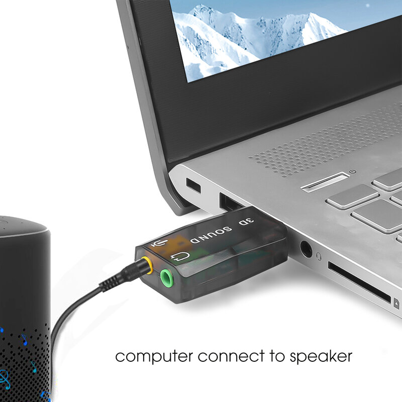 USB ภายนอกแบบพกพาถึง3.5mm ไมโครโฟนหูฟังแจ็คหูฟังสเตอริโอชุดหูฟัง3D การ์ดเสียงลำโพงอินเตอร์เฟซใหม่สำหรับแล็ปท็อป