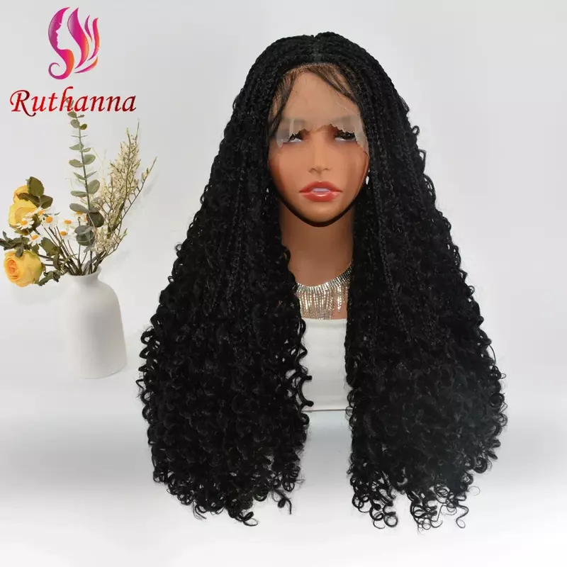 Parrucca lunga Afro Dreadlocks con trecce Multiple sintetiche intrecciate in pizzo pieno per le donne parrucca Glueless di alta qualità per capelli da 30 pollici HD